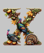 Letter X Thanksgiving kalkoen stijl  (Hem)