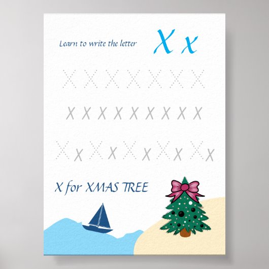 Letter X Volgposter voor Kinderen Poster (Voorkant)