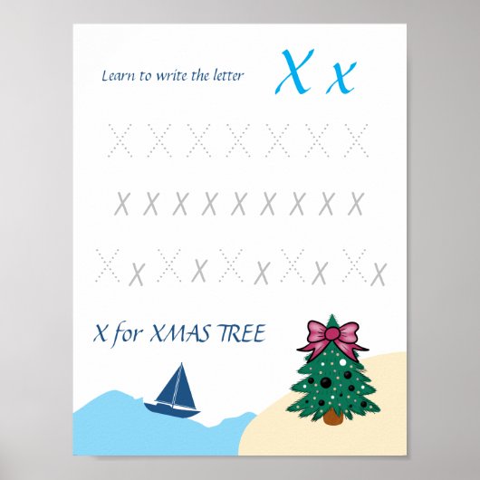 Letter X Volgposter voor Kinderen Poster (Voorkant)