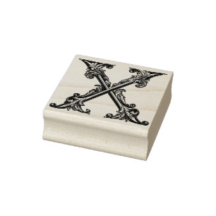 Letter X Wood Art Rubber Stamp Rubberstempel