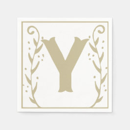 Letter Y Alfabet Block Genderneutraal Baby shower Servet