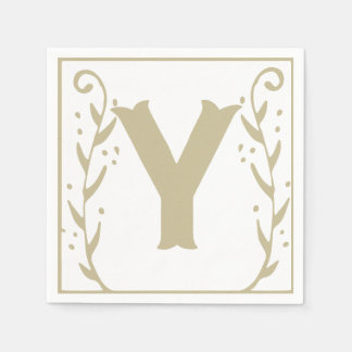 Letter Y Alfabet Block Genderneutraal Baby shower Servet