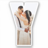 Letter Y Alphabet & Photo Custom-Cut Vinyl Sticker (Voorkant)