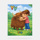 Letter Y Alphabet Poster – Y is for Yak (Voorkant)