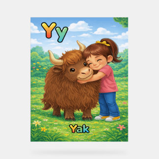 Letter Y Alphabet Poster – Y is for Yak
