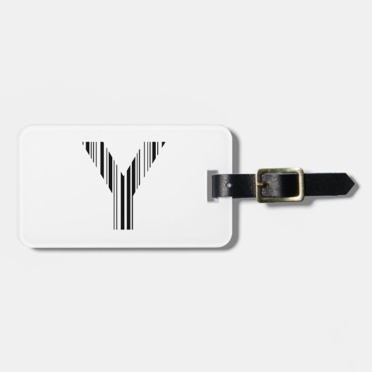 LETTER Y BAR CODE Eerste Initiaal Barcodepatroon Bagagelabel (Voorkant horizontaal)