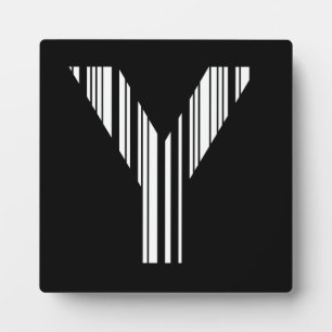 LETTER Y BAR CODE Eerste Initiaal Barcodepatroon Fotoplaat
