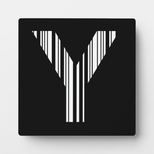 LETTER Y BAR CODE Eerste Initiaal Barcodepatroon Fotoplaat (Voorkant)