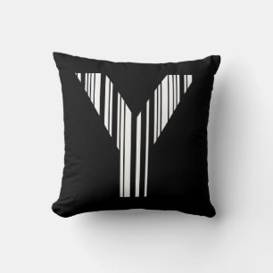 LETTER Y BAR CODE Eerste Initiaal Barcodepatroon Kussen