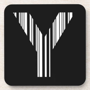LETTER Y BAR CODE Eerste Initiaal Barcodepatroon Onderzetter