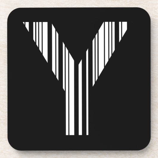 LETTER Y BAR CODE Eerste Initiaal Barcodepatroon Onderzetter (Voorkant)