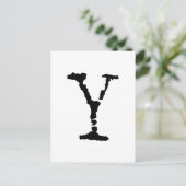 Letter Y Black Briefkaart (Staand voorkant)