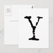 Letter Y Black Briefkaart (Voorkant / Achterkant)