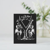 Letter Y Black en White Monogram-kaarten Briefkaart (Staand voorkant)