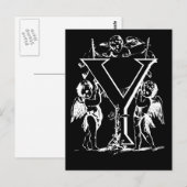 Letter Y Black en White Monogram-kaarten Briefkaart (Voorkant / Achterkant)