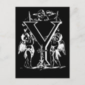 Letter Y Black en White Monogram-kaarten Briefkaart (Voorkant)