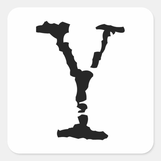 Letter Y Black Vierkante Sticker (Voorkant)
