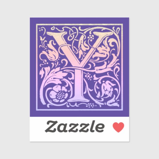 Letter Y Colorful  First Letter Gradient Sticker (Vel)