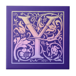 Letter Y Colorful  First Letter Gradient Tegeltje