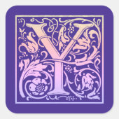 Letter Y Colorful  First Letter Gradient Vierkante Sticker (Voorkant)