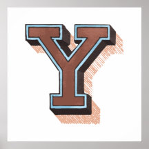 Letter "Y" Elegant geborduurd