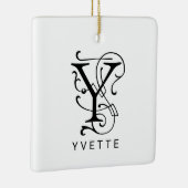 Letter Y Elegant Monogram Kerst Ornament (Rechts)