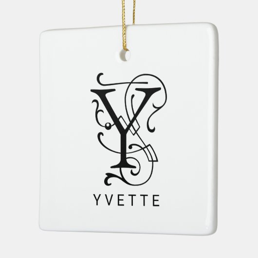 Letter Y Elegant Monogram Kerst Ornament (Links)