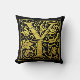 Letter Y First Letter Gold Black Kussen