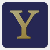 Letter Y Gold Square Sticker (Voorkant)