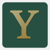 Letter Y Gold Square Sticker (Voorkant)