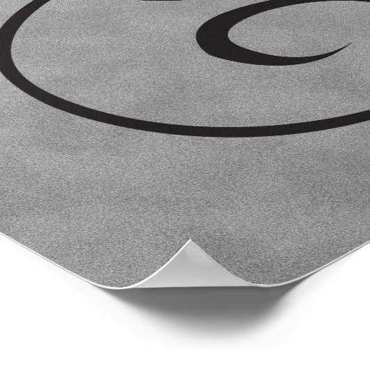 Letter Y, Gothic Monogram Black Poster (Hoek)