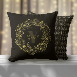 Letter Y Gouden Botanische Monogram Kussen