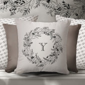 Letter Y Gouden Botanische Monogram Kussen