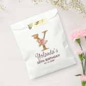 Letter Y Gouden Monogram Roze Rozen Bedankzakje (Gezegeld)