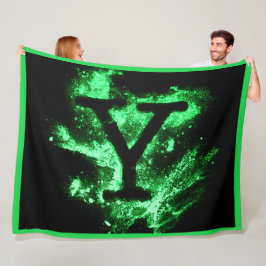 Letter Y Groen Hoofdstedelijk Alfabet Fleece Deken
