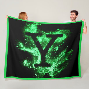 Letter Y Groen Hoofdstedelijk Alfabet Fleece Deken
