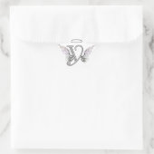 Letter Y Initiaal Monogram met Angel Wings & Halo Ster Sticker (Tas)
