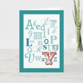 Letter Y Initiaal Name Alphabet Birthday Blauwgroe Kaart