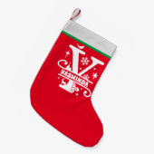 Letter Y Kerstmonogram Initiaal Naam Rood wit Kleine Kerstsok (Voorkant (Hangend))