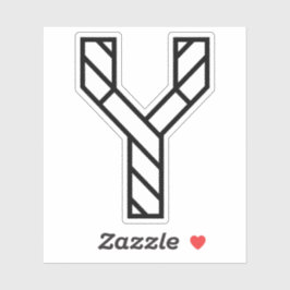 Letter Y Klassiek en Minimaal  Sticker