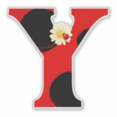 Letter Y lieveheersbeestje Print met lieveheersbee Sticker (Voorkant)