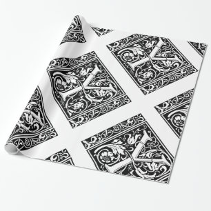 Letter Y Middeleeuwse Monogram Art Nouveau Cadeaupapier