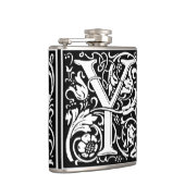 Letter Y Middeleeuwse Monogram Art Nouveau Heupfles (Rechts)