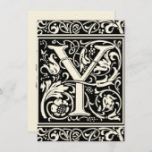 Letter Y Middeleeuwse Monogram Art Nouveau Kaart (Voorkant / Achterkant)