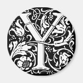 Letter Y Middeleeuwse Monogram Art Nouveau Magneet (Voorkant)