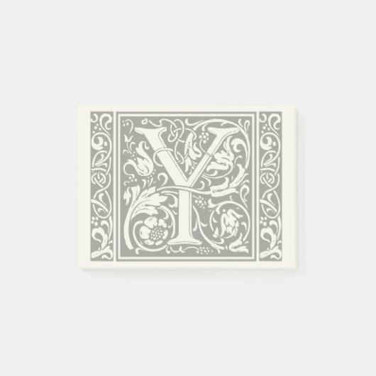 Letter Y Middeleeuwse Monogram Art Nouveau Post-it® Notes (Voorkant)