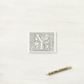 Letter Y Middeleeuwse Monogram Art Nouveau Post-it® Notes (Op bureau)