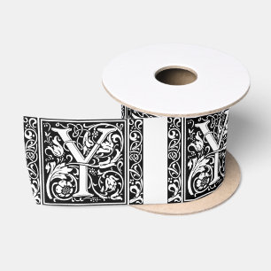 Letter Y Middeleeuwse Monogram Art Nouveau Satijnen Lint