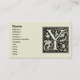 Letter Y Middeleeuwse Monogram Art Nouveau Visitekaartje