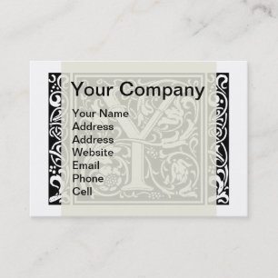 Letter Y Middeleeuwse Monogram Art Nouveau Visitekaartje